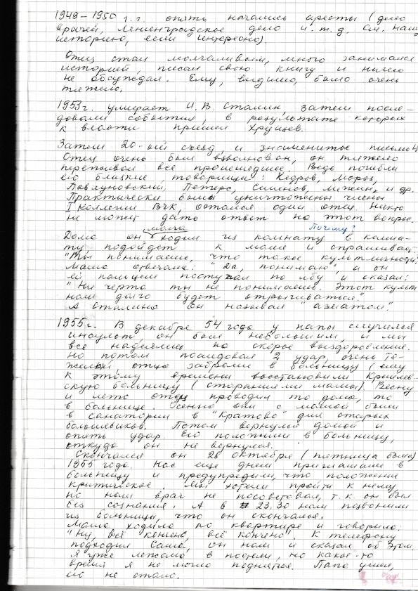 1948–1955, болезнь и смерть отца.